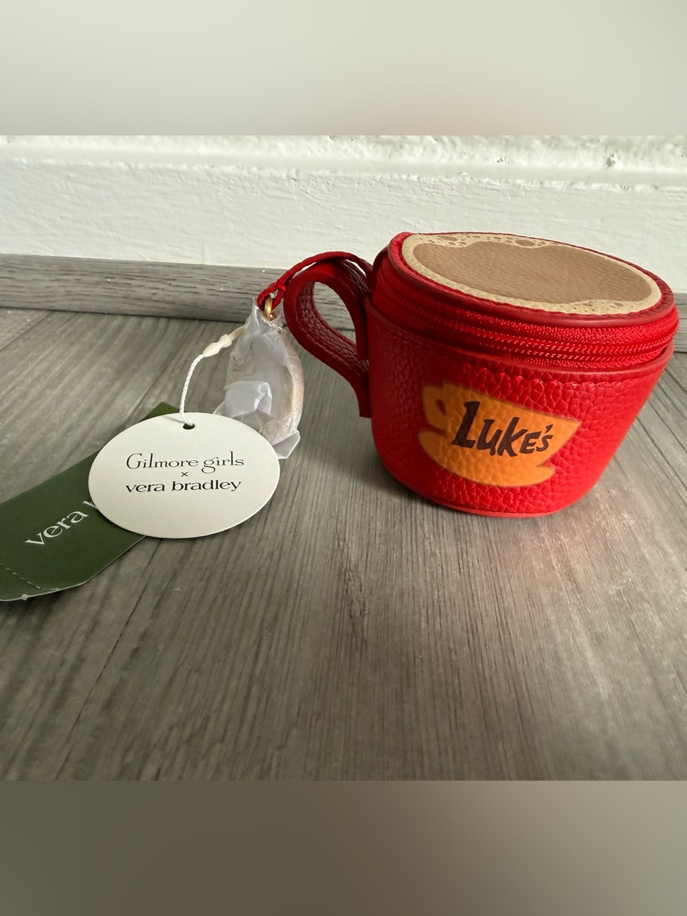 Vera Bradley x Gilmore Girls Ultra Rare Luke's Coffee Cup Bag Charm NWT